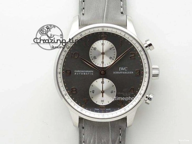 MIROTIME 0404 Portuguese Real PR IW500127 RG ZF 1:1 Best Edition Grey Red Dial On Brown Leather Strap A52010 V AllSeason 7331